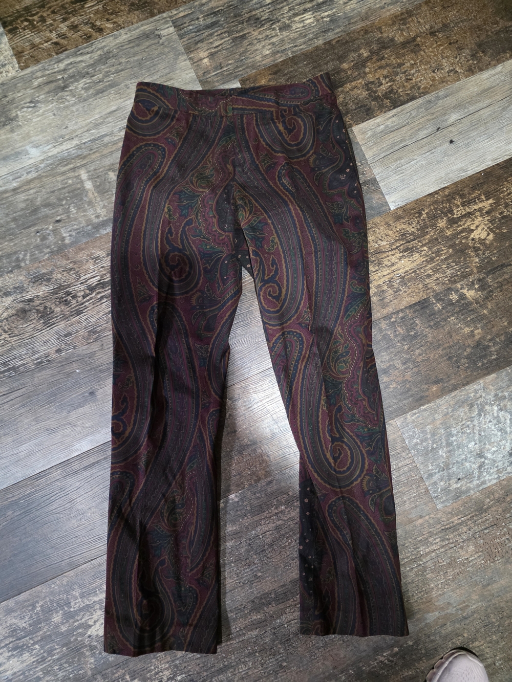 Lauren Ralph Lauren Burgundy and Navy Paisley Trousers